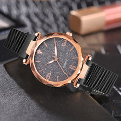 Rose Gold Women Watch Top Brand Luxury Magnetic Starry Sky Lady Wrist Watch Mesh Female Clock For Dropship relogio feminino