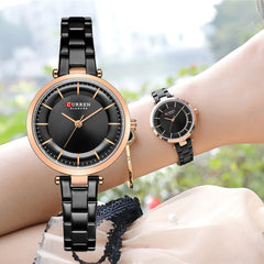 CURREN Classic Simple Women's Wristwatches Quartz Stainless Steel Watches Female Small and Elegant Ladies Clock