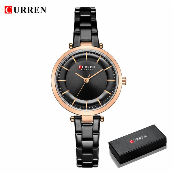 CURREN Classic Simple Women's Wristwatches Quartz Stainless Steel Watches Female Small and Elegant Ladies Clock