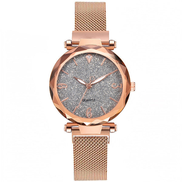 Rose Gold Women Watch Top Brand Luxury Magnetic Starry Sky Lady Wrist Watch Mesh Female Clock For Dropship relogio feminino