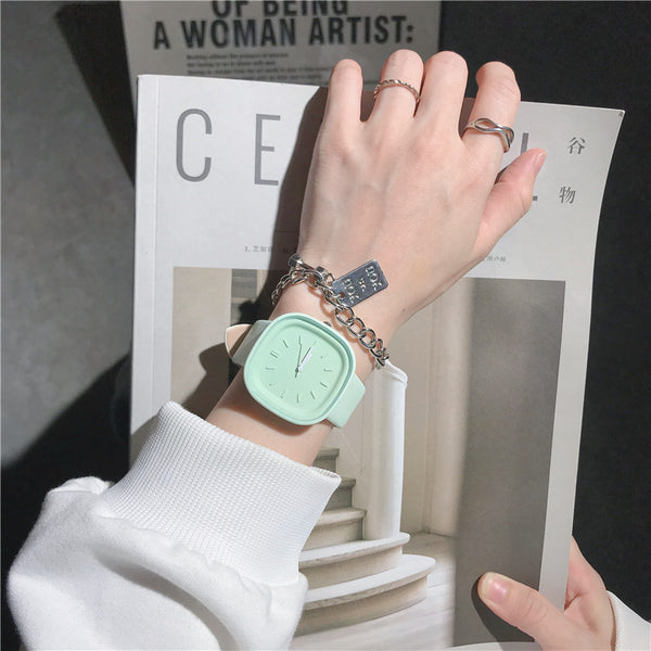 ins minimalist girl model fashion square simple watch temperament high value junior high school student quartz women's watch