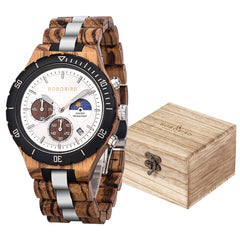 BOBO BIRD Wood Watch Men Luxury Stylish Watches Timepieces Chronograph Military Quartz relogio masculino Dropshipping Customized